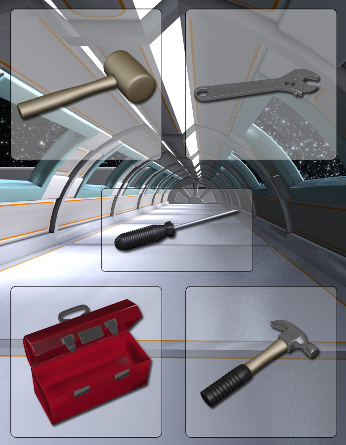 Space Defenders Solar: Mechanic Tools by: EvilinnocenceRuntimeDNA, 3D Models by Daz 3D