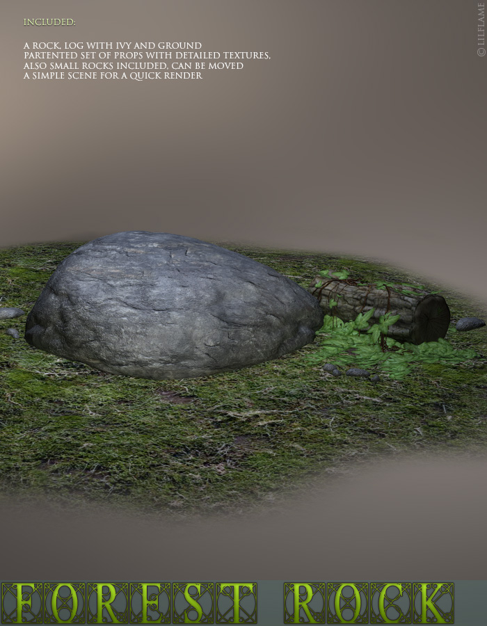 Forest Rock by: LilflameRuntimeDNA, 3D Models by Daz 3D