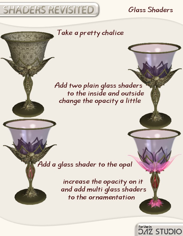 Shaders Revisited - Glass shaders for DAZ Studio by: , 3D Models by Daz 3D