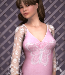 Butterfly Dress for V4 by: EvilinnocenceRuntimeDNA, 3D Models by Daz 3D