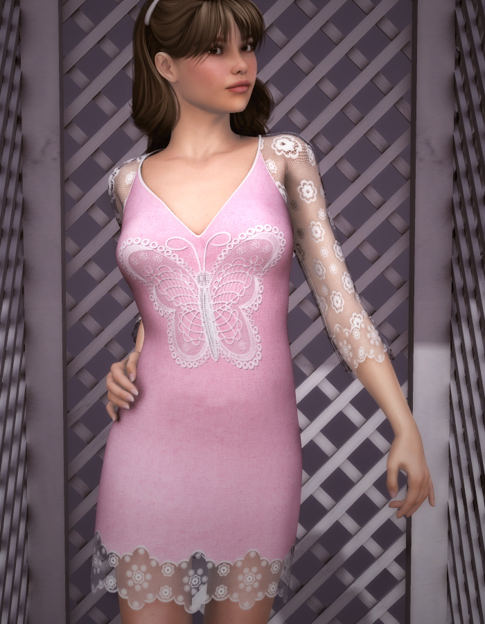 Butterfly Dress for V4 by: EvilinnocenceRuntimeDNA, 3D Models by Daz 3D