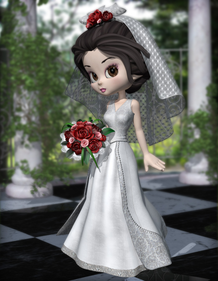 Wedding Dress for Cookie by: eshaRuntimeDNA, 3D Models by Daz 3D