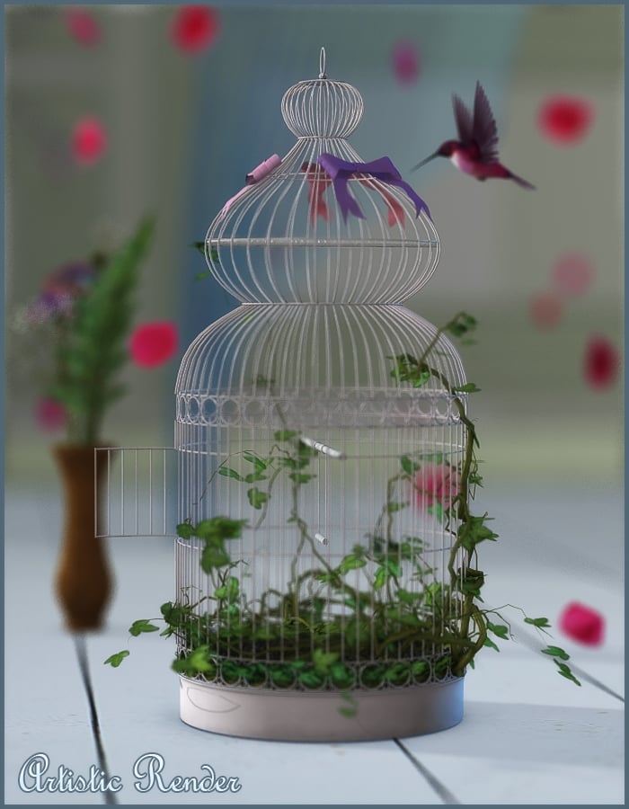 Shabby Chic Bird cage by: Anima GeminiRuntimeDNA, 3D Models by Daz 3D