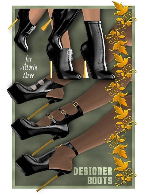 V3 Designer Boots by: Xena, 3D Models by Daz 3D