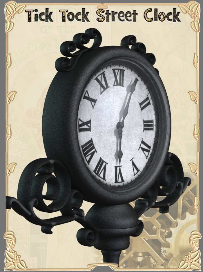 Tick Tock Street Clock Tick Tock Street Clock by: 3D-GHDesignRuntimeDNA, 3D Models by Daz 3D
