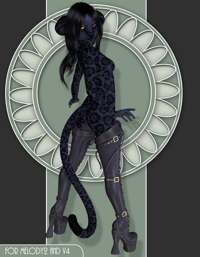 Black Jaguar for Melody2 by: Lady LittlefoxRuntimeDNA, 3D Models by Daz 3D
