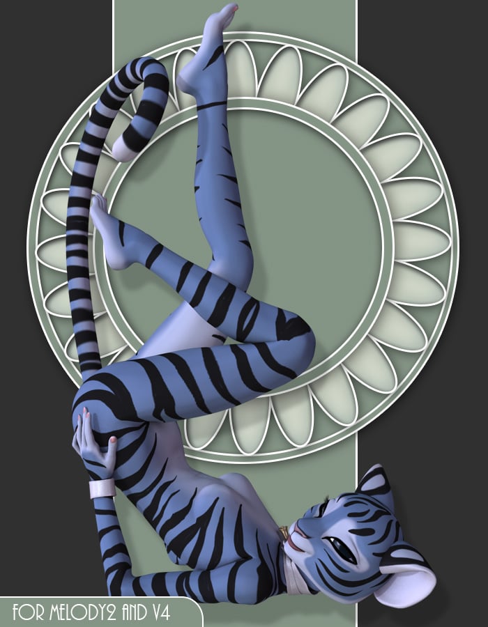 Blue Tiger for Melody2 by: Lady LittlefoxRuntimeDNA, 3D Models by Daz 3D