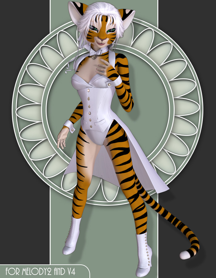 Golden Tiger for Melody2 by: Lady LittlefoxRuntimeDNA, 3D Models by Daz 3D