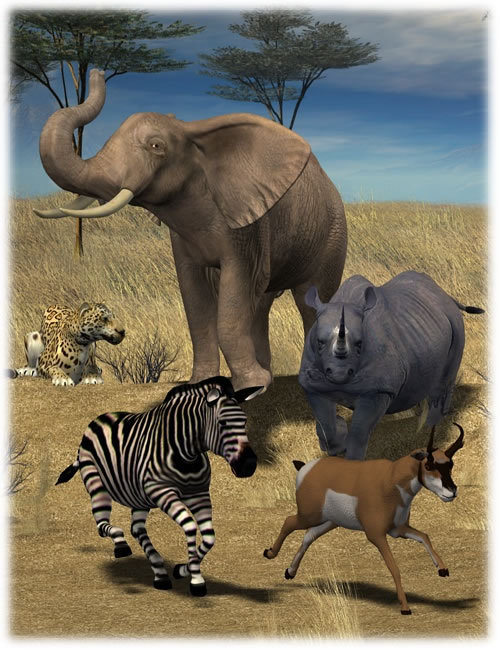 Safari Animals Poses by: Digiport, 3D Models by Daz 3D