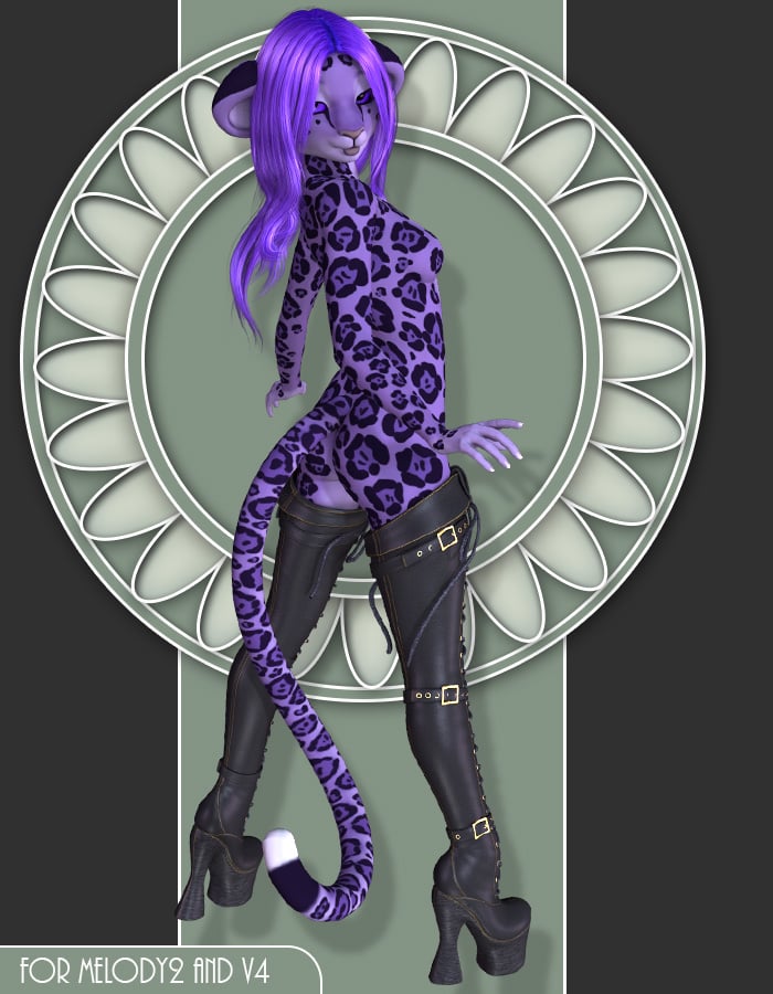 Violet Jaguar for Melody2 by: Lady LittlefoxRuntimeDNA, 3D Models by Daz 3D