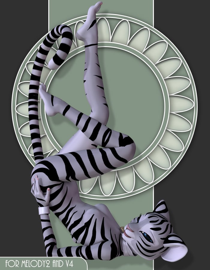 White Tiger for Melody2 by: Lady LittlefoxRuntimeDNA, 3D Models by Daz 3D