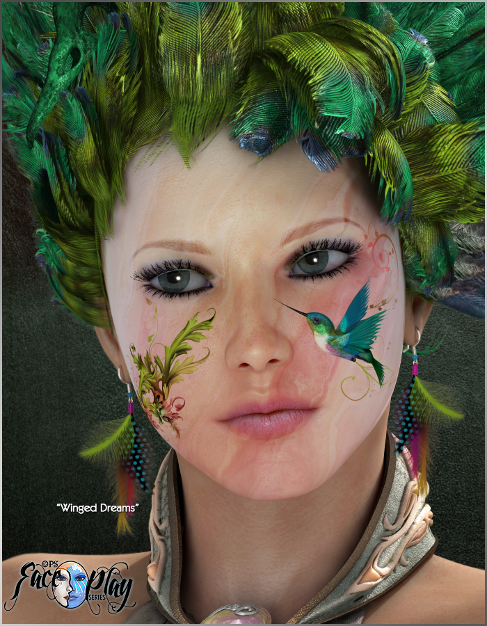 PS-Ruffa FacePlay for V4 by: shadownetPixelunaRuntimeDNA, 3D Models by Daz 3D