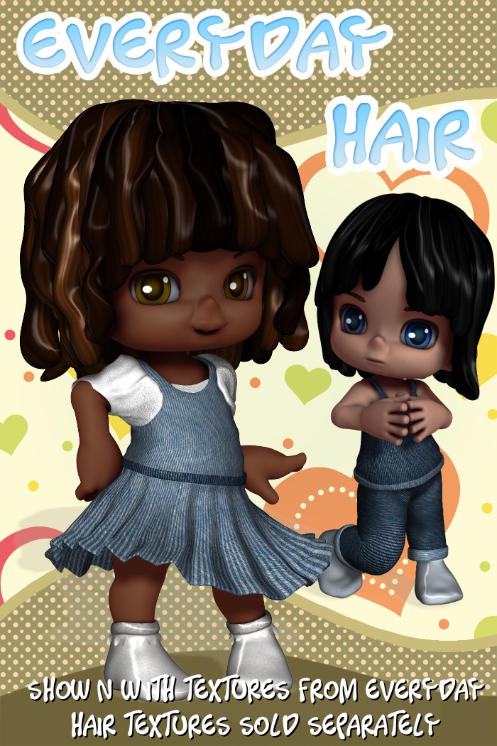EveryDay Hair for Lil' Bit by: 3D-GHDesignRuntimeDNA, 3D Models by Daz 3D