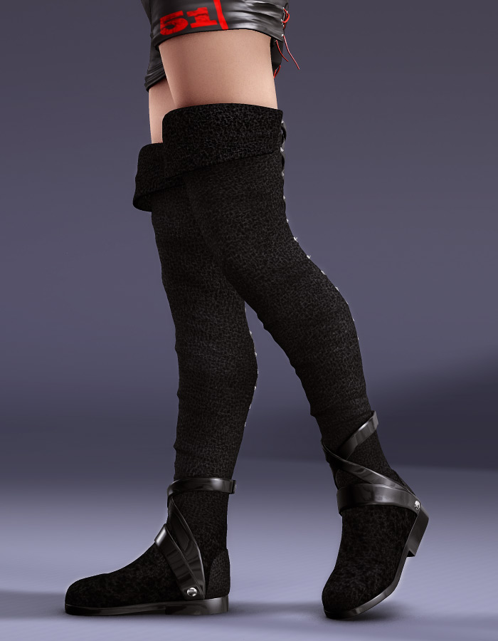 Thigh High Boots for V4 by: EvilinnocenceRuntimeDNA, 3D Models by Daz 3D
