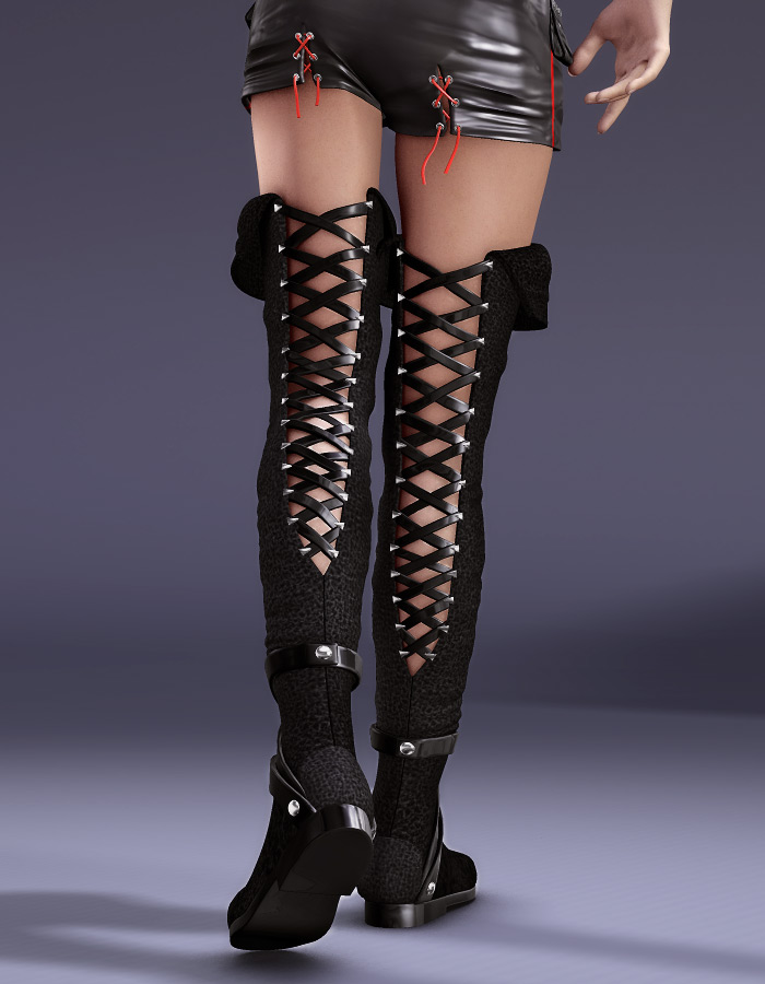 Thigh High Boots for V4 by: EvilinnocenceRuntimeDNA, 3D Models by Daz 3D