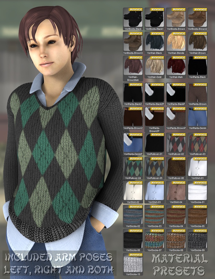 Yori Clothes and Hair for Genesis Yori Clothes and Hair for Genesis by: 3D-GHDesignRuntimeDNA, 3D Models by Daz 3D