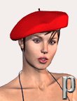 Beret with Hair by: Jim Burton, 3D Models by Daz 3D