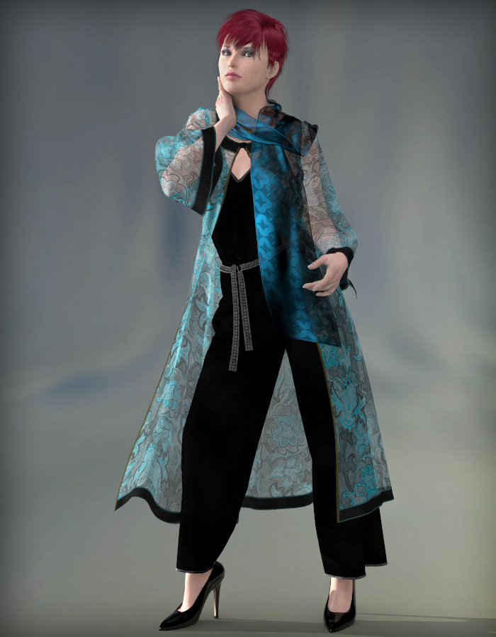 Cloth Room Master Class: Pantsuit and Coat by: eshaRuntimeDNA, 3D Models by Daz 3D