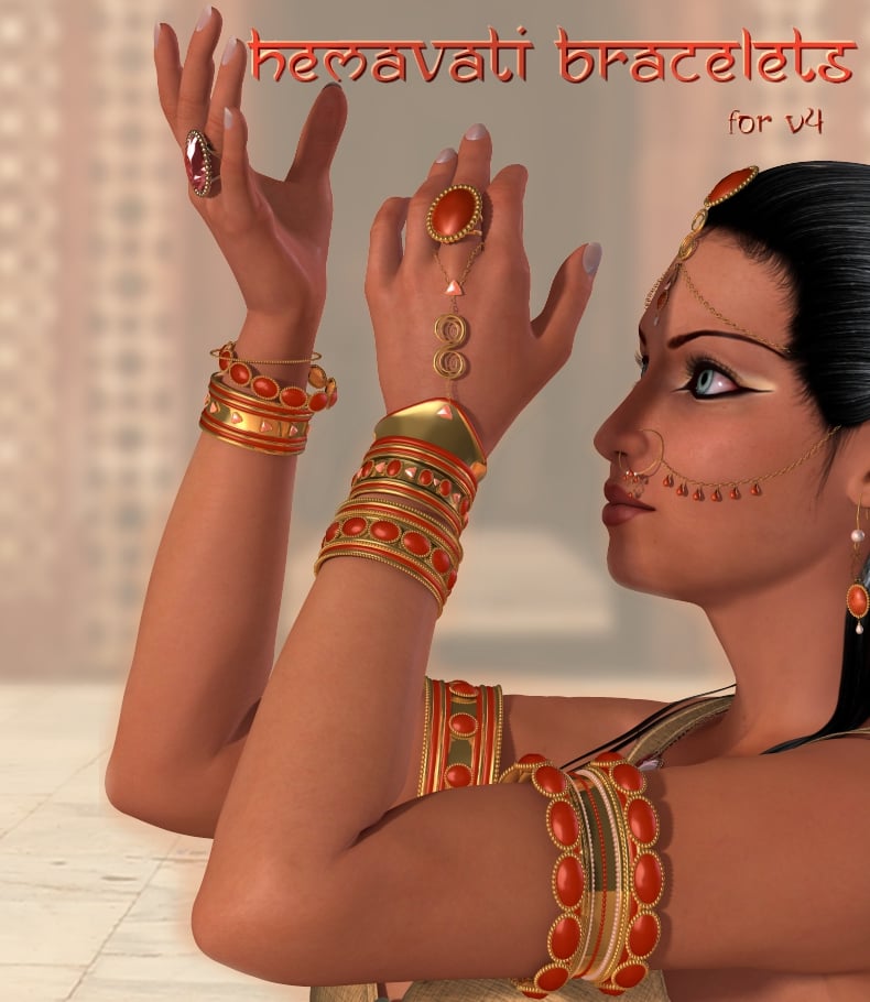 Hemavati Bracelets by: 3D-GHDesignRuntimeDNA, 3D Models by Daz 3D