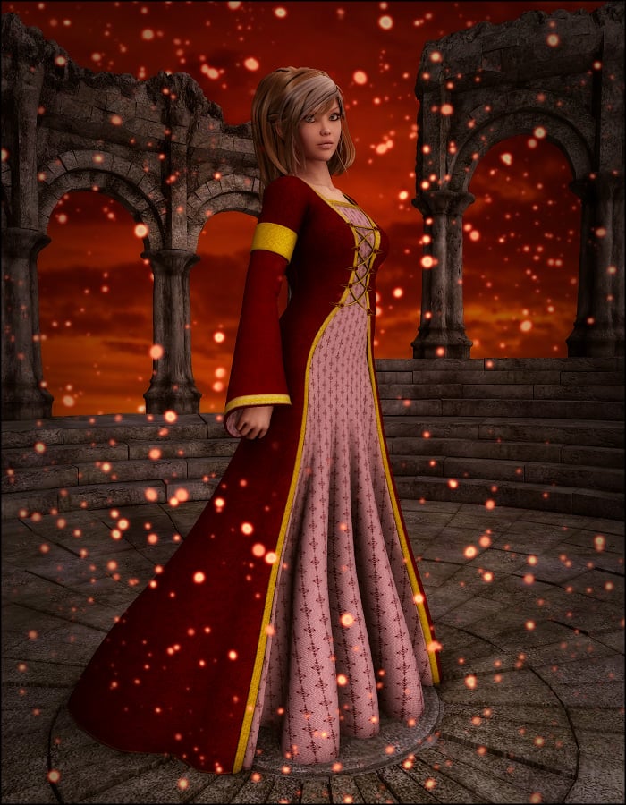 Ladies of the Court: Cassandra Dress for V4 by: EvilinnocenceRuntimeDNA, 3D Models by Daz 3D