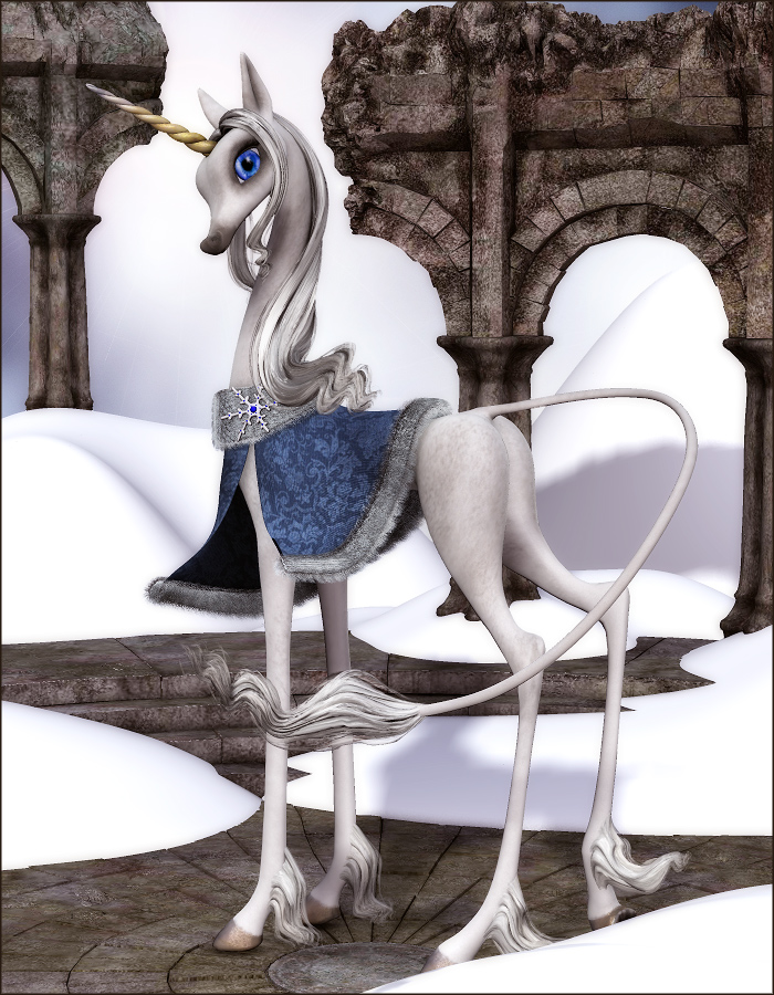 Winter Cloak for the Unicorn by: EvilinnocenceRuntimeDNA, 3D Models by Daz 3D