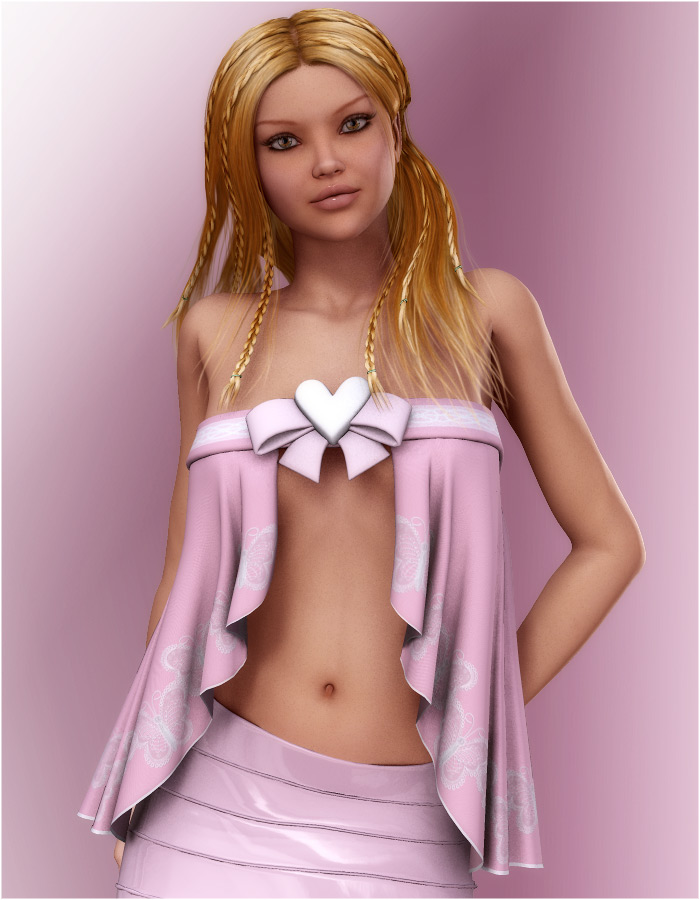 Pink LUV: Heartbreaker Top for V4 by: EvilinnocenceRuntimeDNA, 3D Models by Daz 3D