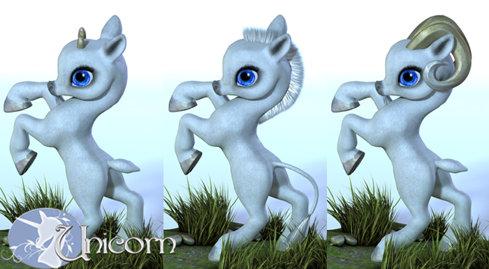 The Unicorn: Bits and Bobs by: Lady LittlefoxRuntimeDNA, 3D Models by Daz 3D