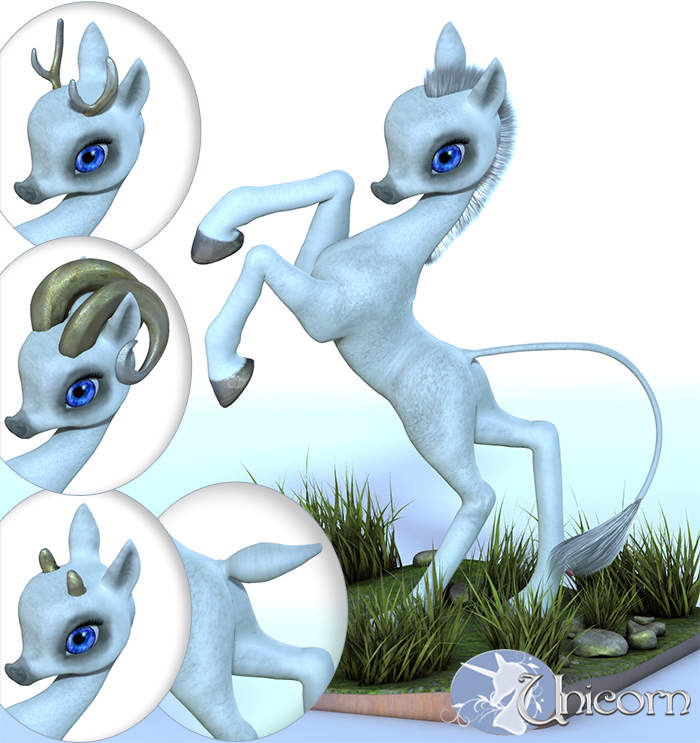 The Unicorn: Bits and Bobs by: Lady LittlefoxRuntimeDNA, 3D Models by Daz 3D