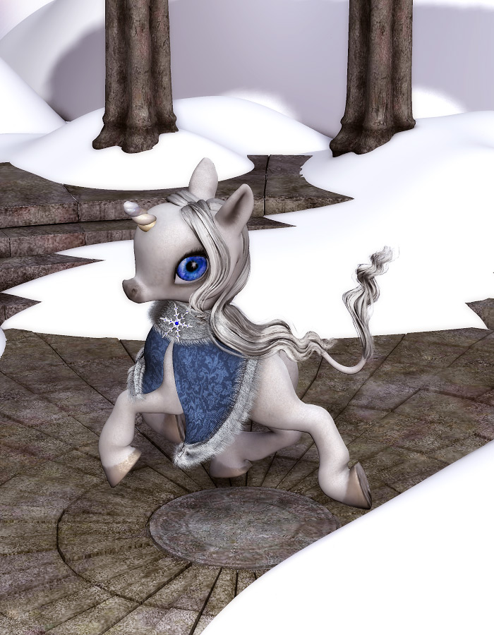 Winter Cloak for the Baby Unicorn by: EvilinnocenceRuntimeDNA, 3D Models by Daz 3D