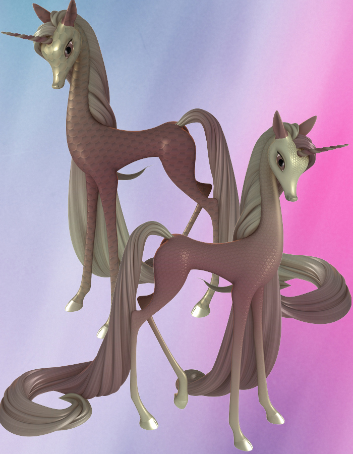 Fairytale Regal Mane and Tail for the Unicorn for DAZ Studio by: , 3D Models by Daz 3D