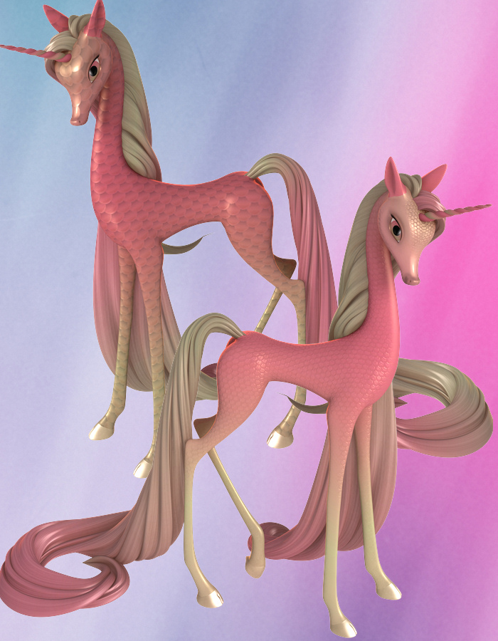 Fairytale Regal Mane and Tail for the Unicorn for DAZ Studio by: , 3D Models by Daz 3D