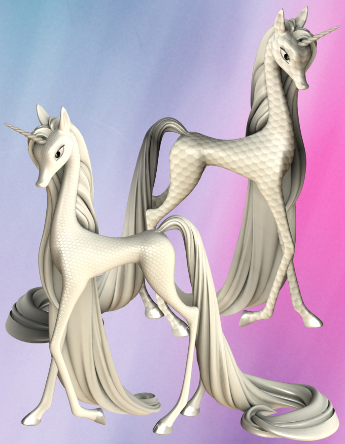 Fairytale Regal Mane and Tail for the Unicorn for Poser by: , 3D Models by Daz 3D