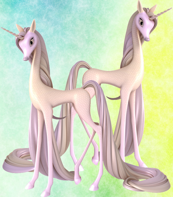 Fairytale Regal Mane and Tail Swirl Chapter 2 for the Unicorn for DAZ Studio by: , 3D Models by Daz 3D
