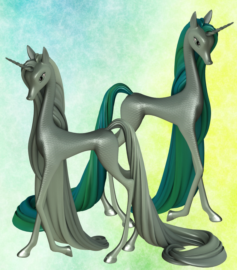 Fairytale Regal Mane and Tail Swirl Chapter 2 for the Unicorn for Poser by: , 3D Models by Daz 3D