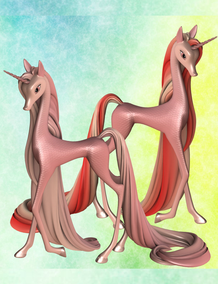 Fairytale Regal Mane and Tail Swirl Chapter 2 for the Unicorn for Poser by: , 3D Models by Daz 3D