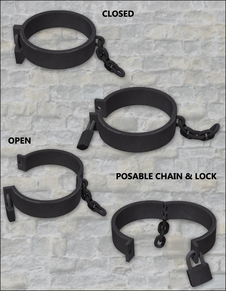 Wrist Shackles for M4 by: EvilinnocenceRuntimeDNA, 3D Models by Daz 3D