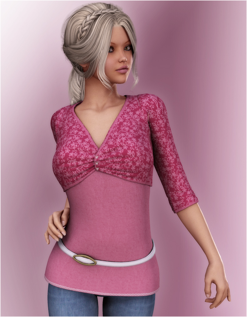 Pink LUV: HeartThrob Top for V4 by: EvilinnocenceRuntimeDNA, 3D Models by Daz 3D
