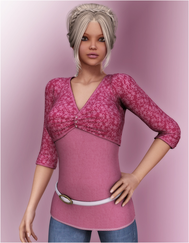 Pink LUV: HeartThrob Top for V4 | Daz 3D