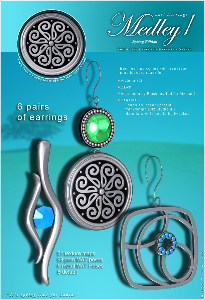 Just Earrings - Medley 1 by: inception8RuntimeDNA, 3D Models by Daz 3D