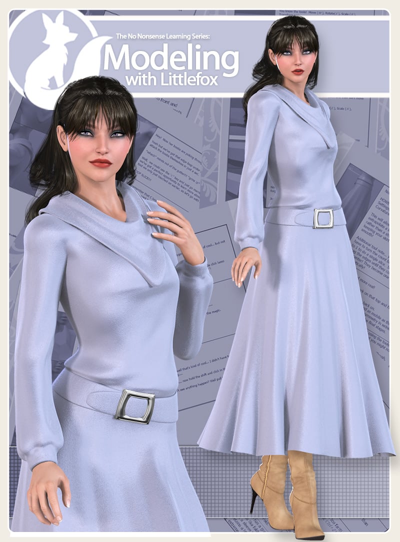 Cowl Dress for V4 by: Lady LittlefoxRuntimeDNA, 3D Models by Daz 3D