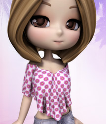 Pink LUV Summer Lovin for Cookie by: EvilinnocenceRuntimeDNA, 3D Models by Daz 3D