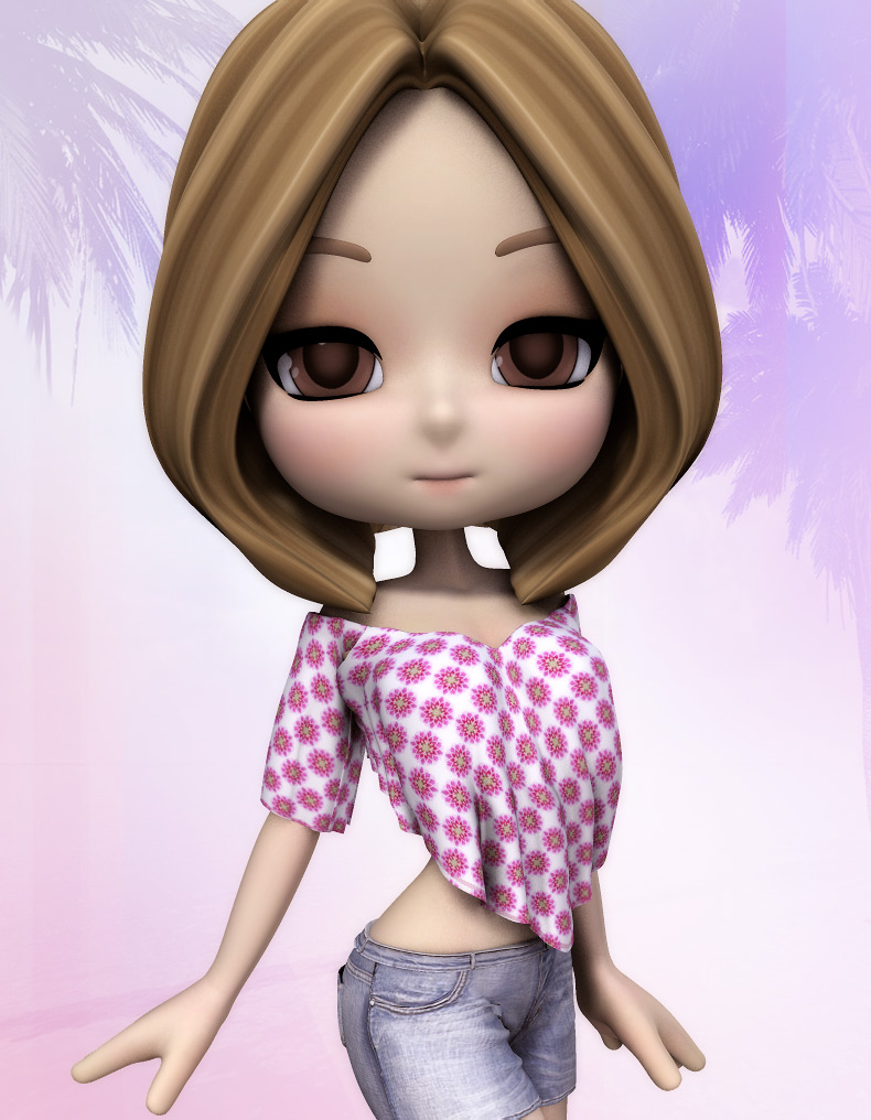Pink LUV Summer Lovin for Cookie by: EvilinnocenceRuntimeDNA, 3D Models by Daz 3D