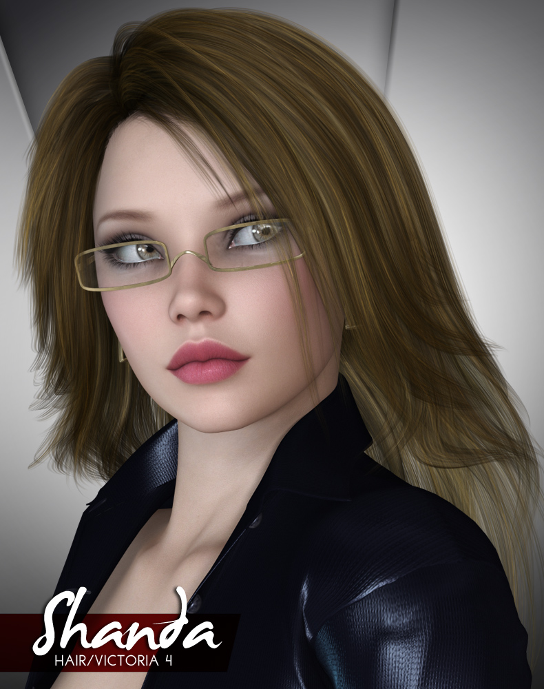 Shanda Hair for V4 Shanda Hair for V4 by: Lady LittlefoxRuntimeDNA, 3D Models by Daz 3D