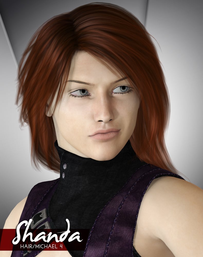 Shanda Hair for M4 by: Lady LittlefoxRuntimeDNA, 3D Models by Daz 3D