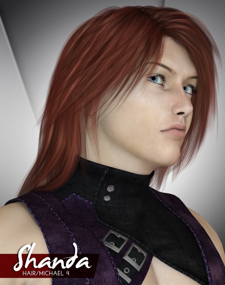 Shanda Hair for M4 Shanda Hair for M4 by: Lady LittlefoxRuntimeDNA, 3D Models by Daz 3D