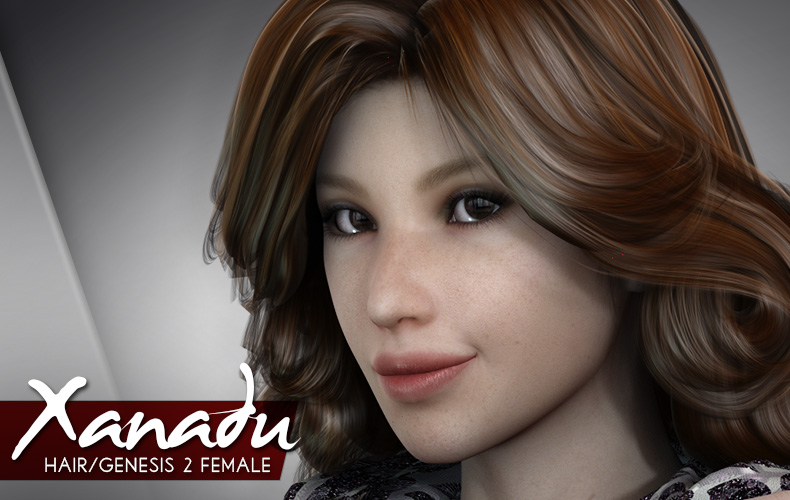 Xanadu Hair for Genesis 2 Female by: Lady LittlefoxRuntimeDNA, 3D Models by Daz 3D