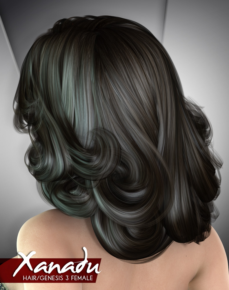 Xanadu Hair for Genesis 3 Female Xanadu Hair for Genesis 3 Female by: Lady LittlefoxRuntimeDNA, 3D Models by Daz 3D