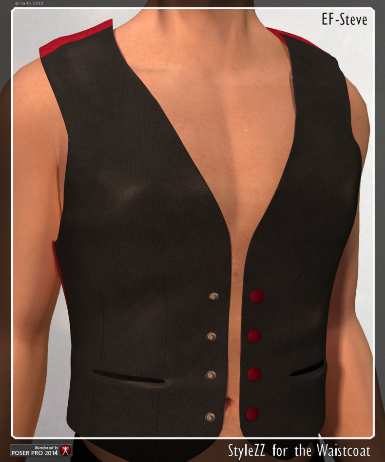 StyleZZ for EF-Steve Waistcoat by: KarthRuntimeDNA, 3D Models by Daz 3D
