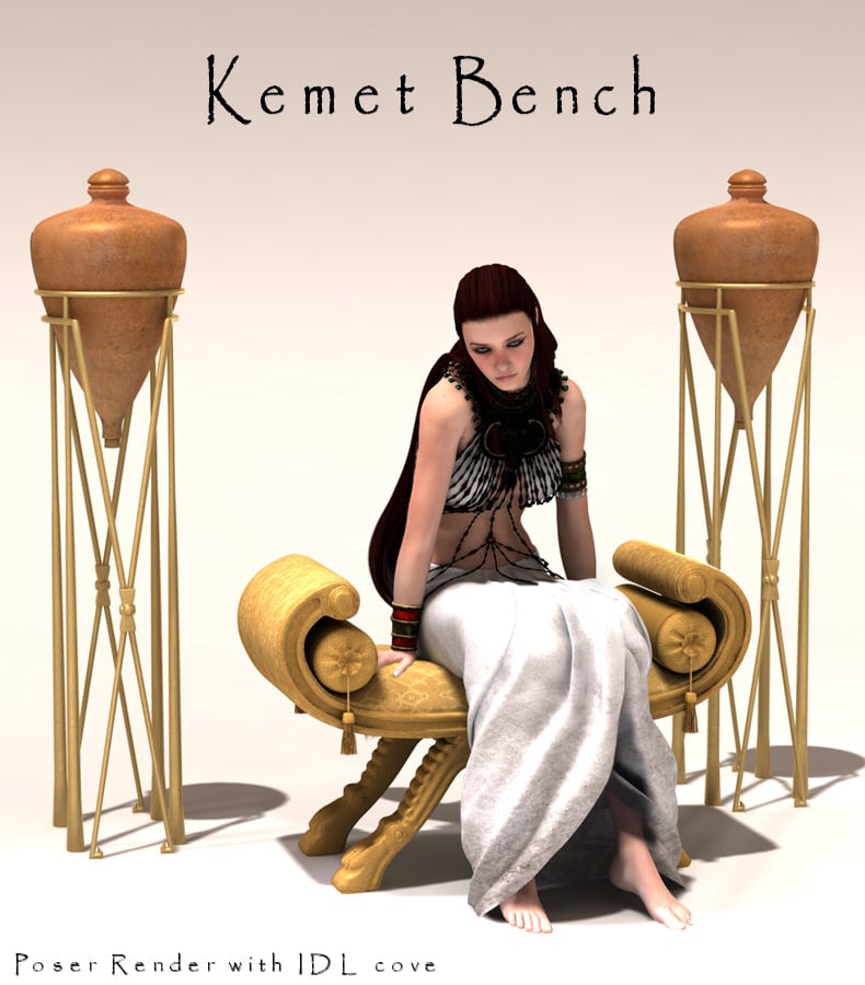 Kemet Bench by: NGartplay, 3D Models by Daz 3D