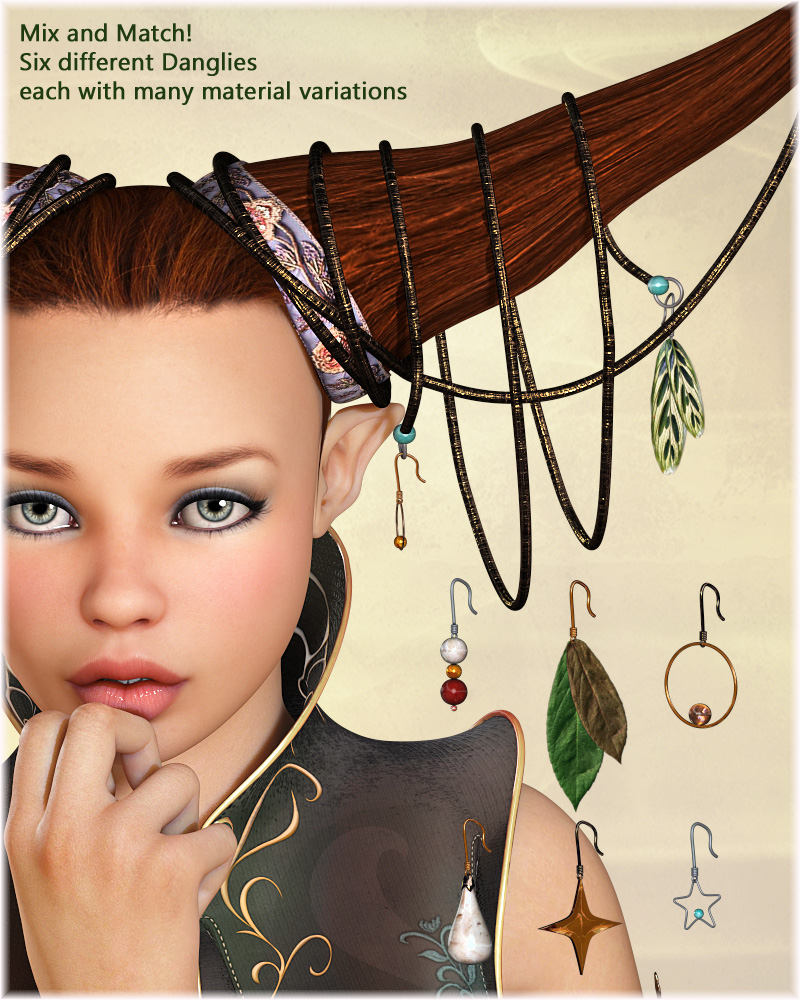 FaerieTies Hair by: AmaranthShox-DesignRuntimeDNA, 3D Models by Daz 3D